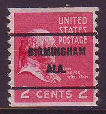 Birmingham AL, 841-61 Bureau Precancel, 2¢ coil J. Adams