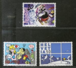 Switzerland 1992 Cartoons Comic Strips Movie Cinema 3v MNH # 4206