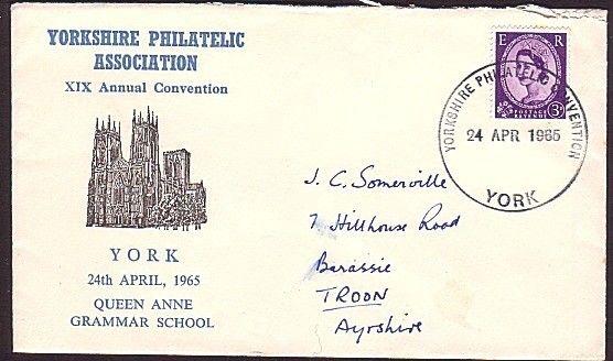 GB 1965 Yorkshire Philatelic Convention commem cover & cancel..............32651