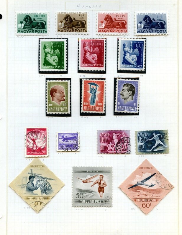 HUNGARY LOT OF USED AND MINT STAMPS YOU DO THE GRADING HAVE FUN BIDDING