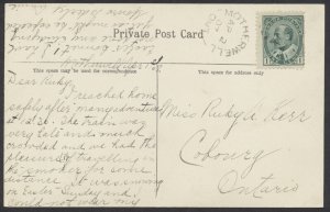 1907 Motherwell (Perth) Ont Split Ring Postmark On The Thames St Marys PC