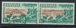 Southern Rhodesia SG 72  VFU Pair, Salisbury PO cancel