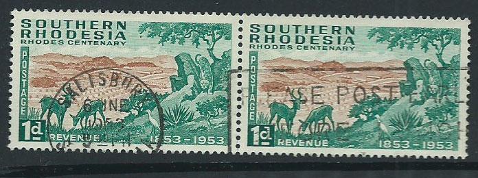 Southern Rhodesia SG 72  VFU Pair, Salisbury PO cancel