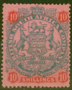 RHODESIA 1896 10s SLATE & vermilion-rose SG50 Fresh MTD NUEVO