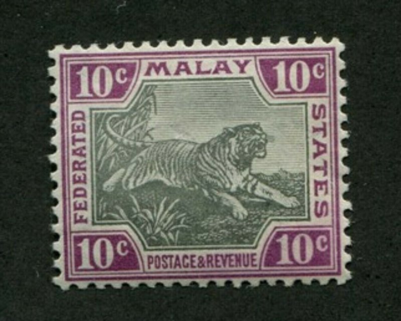 Malaya Federation #31 10c Tiger (CA sideways Wmk) (Mint Hinged) cv$110.00