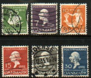 Denmark 246-251 Centenary of HC Andersen tales. Used. (378)