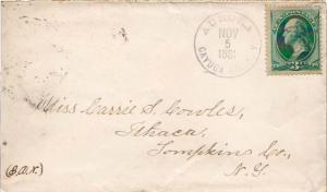 United States York Aurora Cayuga Co. 1881 serifed cds, target  3c Washington ...