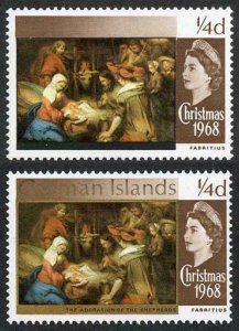 Cayman Is SG215 1968 Christmas 1/4d Brown GOLD OMITTED M/M