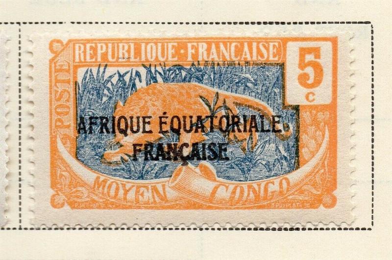 Middle Congo 1924 Early Issue Fine Mint Hinged 5c. Optd 324726