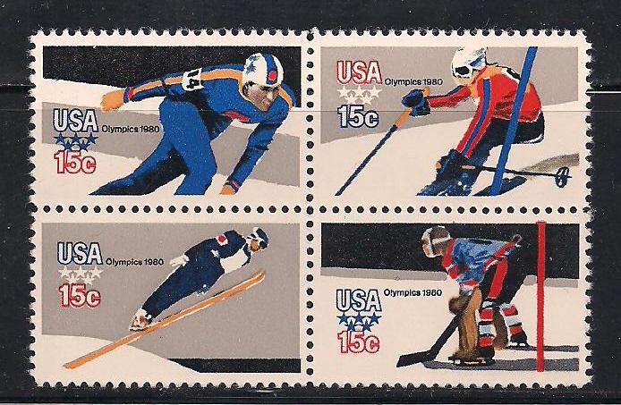 #1795-98 Winter Olympic Games Block/4  CV$1.50