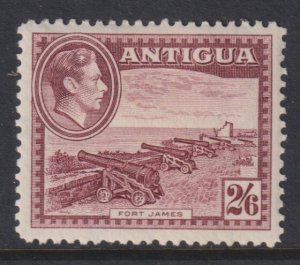 1942 Antigua KGVI Fort James 2/6 issue MLMH Sc# 92 CV $16.00