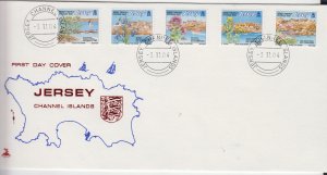 Jersey 2004 Offshore reefs Dated reprints  set of 5 on FDC