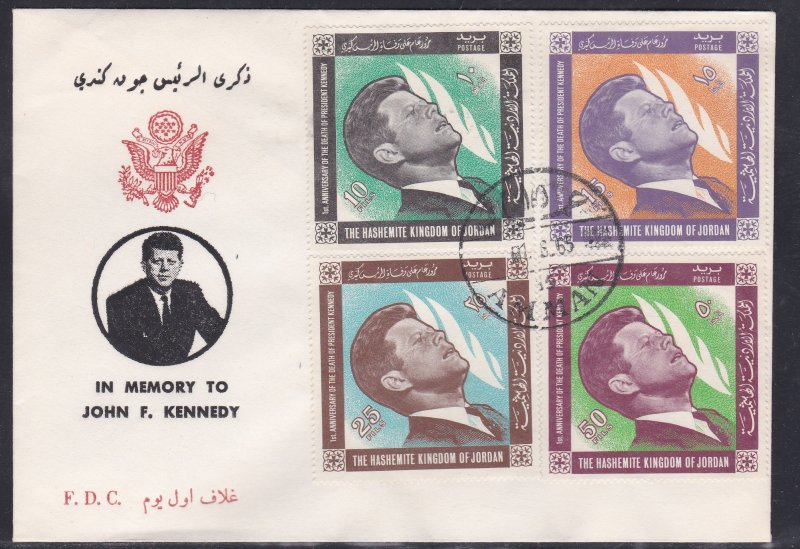 Jordan # 506-509, John F. Kennedy Memorial First Day Cover