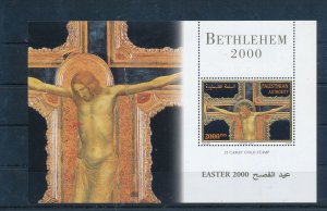 PALESTINIAN AUTHORITY 2000 EASTER GOLD PLATED S/SHEET MNH