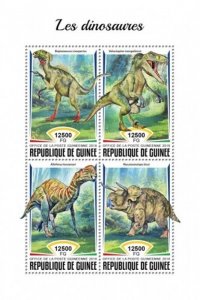 Guinea - 2018 Dinosaurs on Stamps - 4 Stamp Sheet - GU18311a