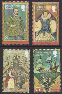 British Virgin Is. #391-4 MNH set , 400th Anniv. Sir F. Drake circumnavigation