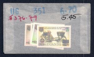 UGANDA Sc#376/379 Mint Never Hinged Complete Set