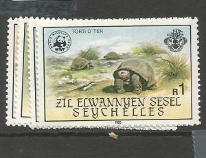 Seychelles WWF Turtle SC 106-9 MNH (5cgy)