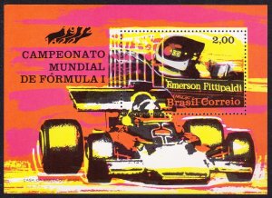 Brazil Emerson Fittipaldi Formula 1 Racing Cars MS 1972 MNH SC#1247 SG#MS1411