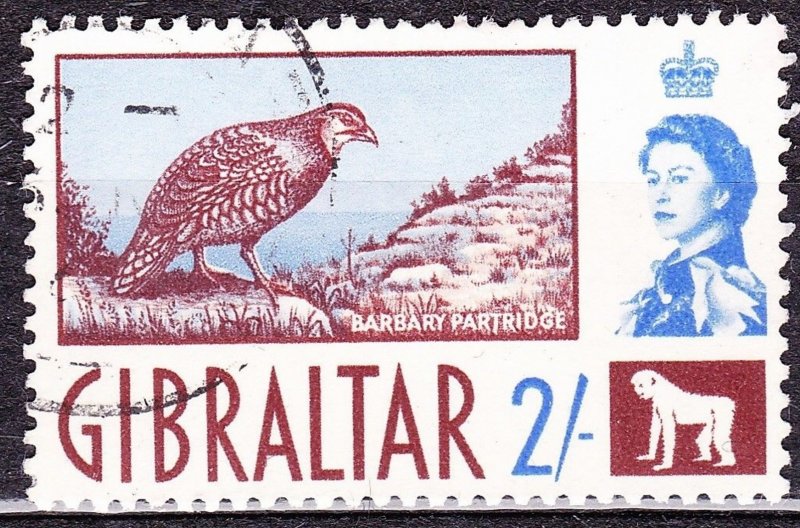 GIBRALTAR 1960 2/- Chocolate & Ultramarine SG170 Used