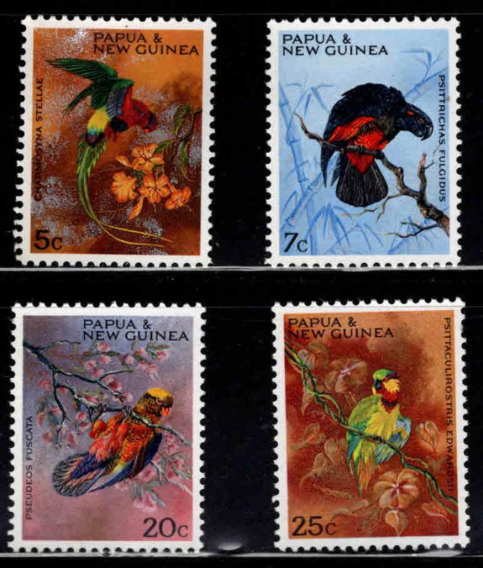 PNG Papua New Guinea Scott 249-252 Parrot Bird set