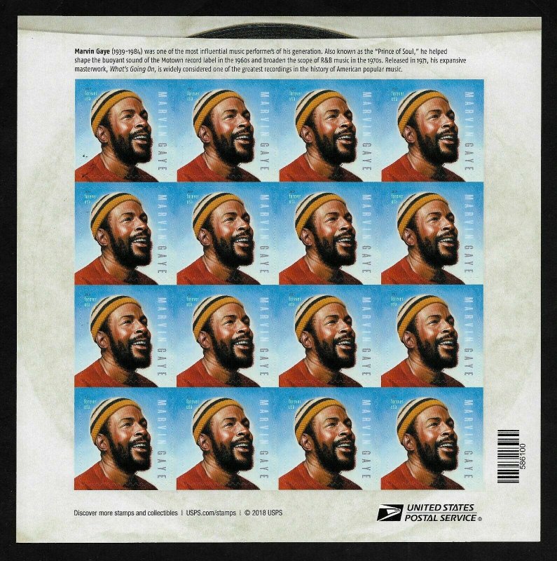 2019 US Stamp - Marvin Gaye - 16 Forever - Scott# 5371