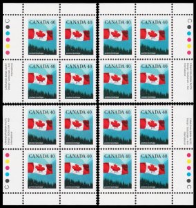 Canada Scott 1169 Blocks, All 4 Corners, GT4, Coated Paper (1990 ) Mint NH VF M