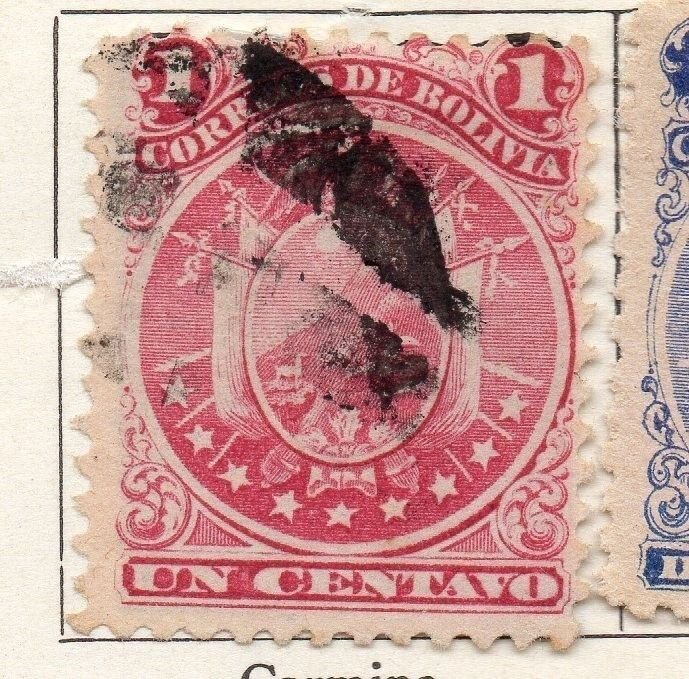 Bolivia 1890 Early Issue Fine Used 1c. 096621