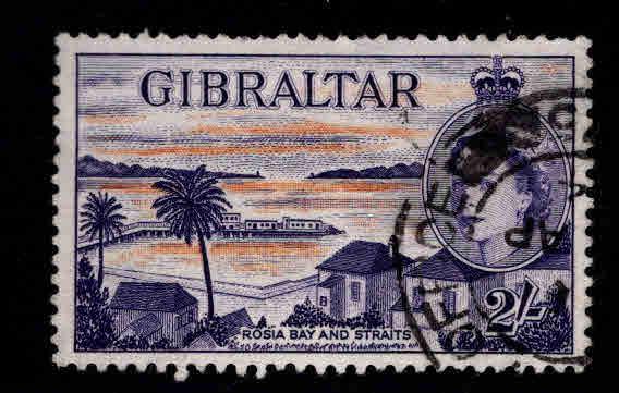 GIBRALTAR  Scott 142 Used from 1953 QE2 stamp set