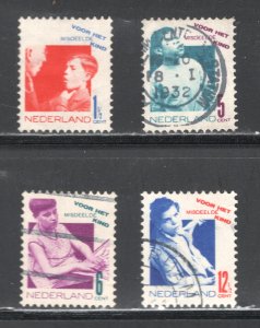 Netherlands #B50-53  VF, Used, Child Welfare, CV $24.75 ....  4200568