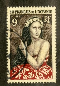 FRENCH POLYNESIA 180 USED SCV $7.25 BIN $3.00 WOMAN