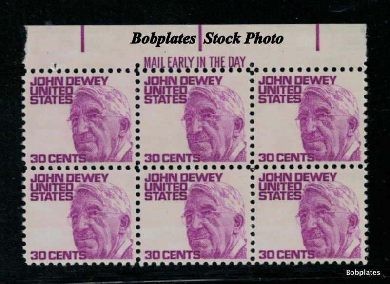 BOBPLATES US #1291 Dewey Top Mail Early Block of 6 F-VF NH