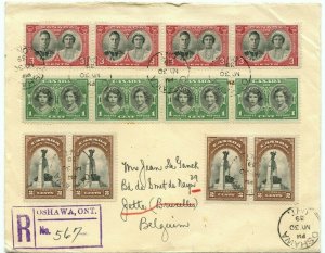 Royal Visit to BELGIUM Registered 1939 Canada cover