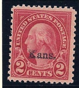 US #660 Kansas Overprint MH