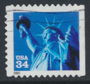 USA  SC# 3485 Used  perf 11    Statue of Liberty  2001  see scan