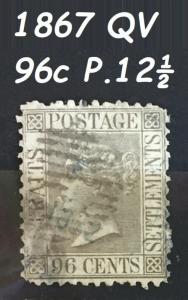 Malaya Straits Settlements 1867-72 QV wmk CC 14V used 96c P.12½ SG#11-19a CV£580