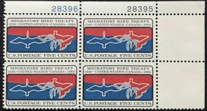 US #1306 MNH Plate Block of 4 UR Migratory Bird Treaty SCV $1.00 L23