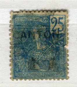 FRENCH COLONIES; INDO-CHINE early 1900s used grasset type 25c. value