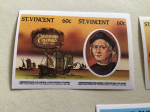 St Vincent 1992 Christopher Columbus mint never hinged imperf stamps A11204