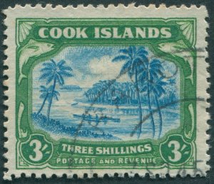 Cook Islands 1945 3s greenish blue & green SG145 used