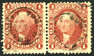 U.S. #R4c USED PAIR CREASE