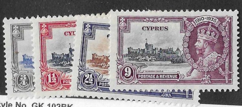 Cyprus SC #136-139  Silver Jubilee set of 4 LH VF