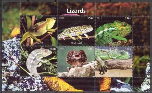 Malawi 2011 Lizards MNH** Cinderella !