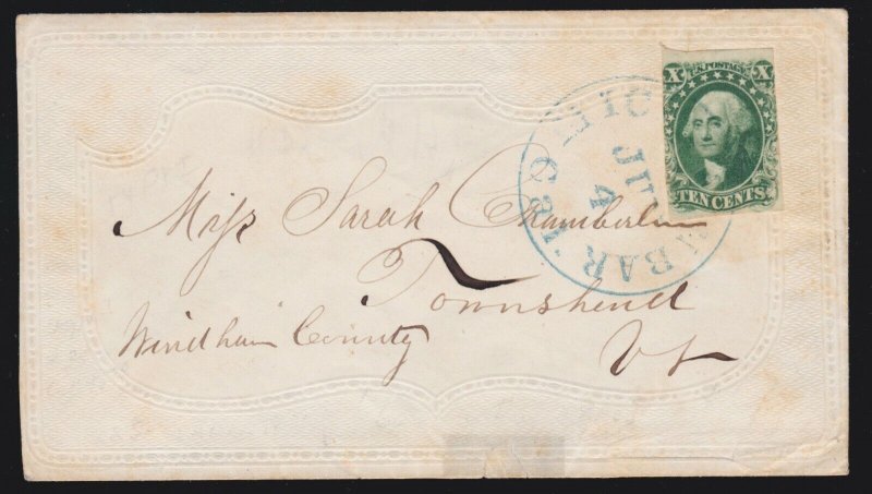 US 13 10c Washington Type I on Cover with Crowe Cert F-VF SCV $900