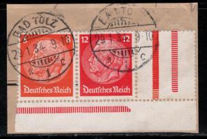Germany Scott # 404, 406, used, opp, se-tenant, Mi# W46