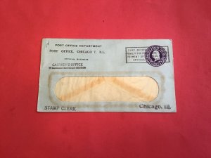 U.S Post Office Chicago 7  ILL Cashiers Office Stamp Clerk  stamp cover R36110