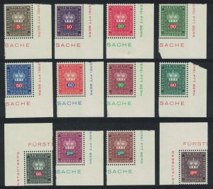 Liechtenstein Official Stamps 12v Corners 1968 MNH SC#O47-O58 SG#O495-O506