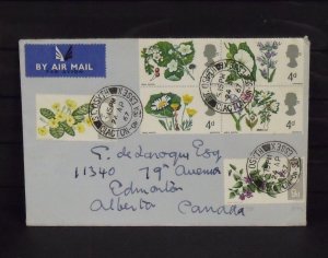 15370   GREAT BRITAIN   FDC # 488-493     British Flora      CV$ 6.50