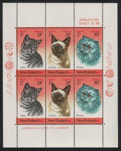 New Zealand Cats Health stamps MS 1983 MNH SG#MS1323 MI#878-880