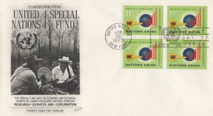 ZAYIX United Nations FDC Special Nations Fund block Fleetwood cachet 031823-SM99